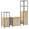 Bathroom Furniture Set with Shelf 3 Pcs Sonoma Oak and Black
