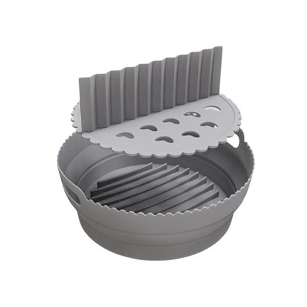 Air Fryer Silicone Shape Basket Tray Set Round Airfryer Grill Rack Accessories Reusable Foldable Bpa Free AirFryer Mold Liner