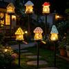 Solar Fairy Tale Mushroom House Light Solar Powered Resin Stake Lights Waterproof LED Plug Path Light Garden Decor For Yard Lawn