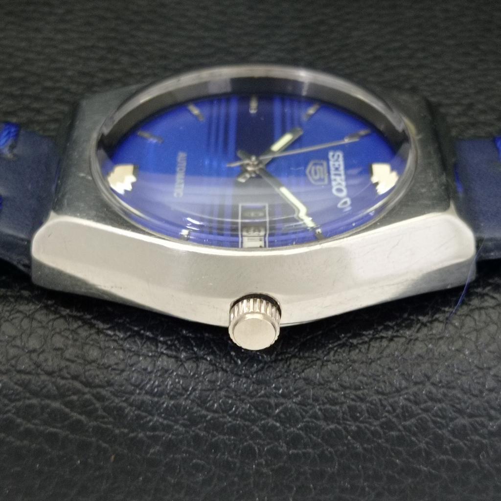 VINTAGE SEIKO 5 AUTOMATIC 6309A JAPAN MENS BLUE COLOR DIAL WATCH a701530-5 R206b-a701530