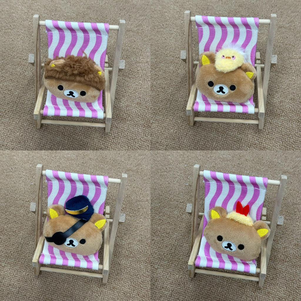 Rilakkuma Bär und kleines gelbes Küken Plüschtier Tasche Anstecknadel Schlüsselanhänger Für Kinder