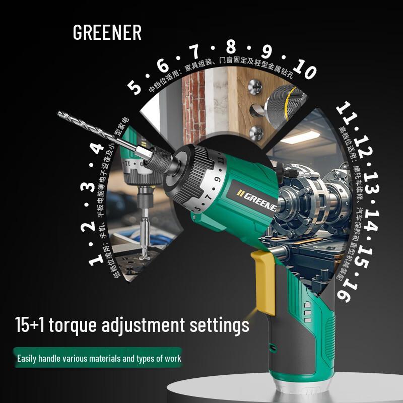 Green Forest 3.6V Rechargeable Electric Screwdriver & Drill Set CN Plug (adapter Included)