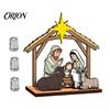 Eco Friendly Holiday Decor Christmas Tabletop Glowing Ornament, 3D Wooden Tree Decoration with Atmosphere Ornaments Warm Light, Festive Centerpiece