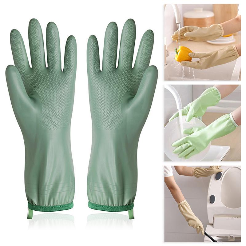 Haushaltshandschuhe zum Geschirrspülen, Gummihandschuhe, Wasserdichte Handschuhe, Reinigungswerkzeuge, Latexhandschuhe für Wäsche und Küche