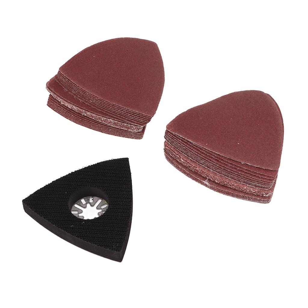 51pcs Multitool Sandpaper 80mm Triangular Sanding Pad 60 80 120 180 240 Grit Sanding Sheet Kit