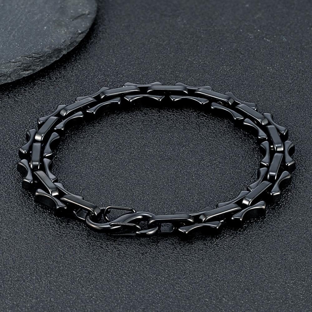 11mm Vintage Keel Chain Bracelet for Men Oxidized Square Link Wristband Viking Punk Father's Day Gift
