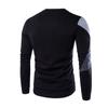 Herr Casual Slim Långärmad T-shirt Passform Skjorta Rundhalsad Patchwork Topp Blus