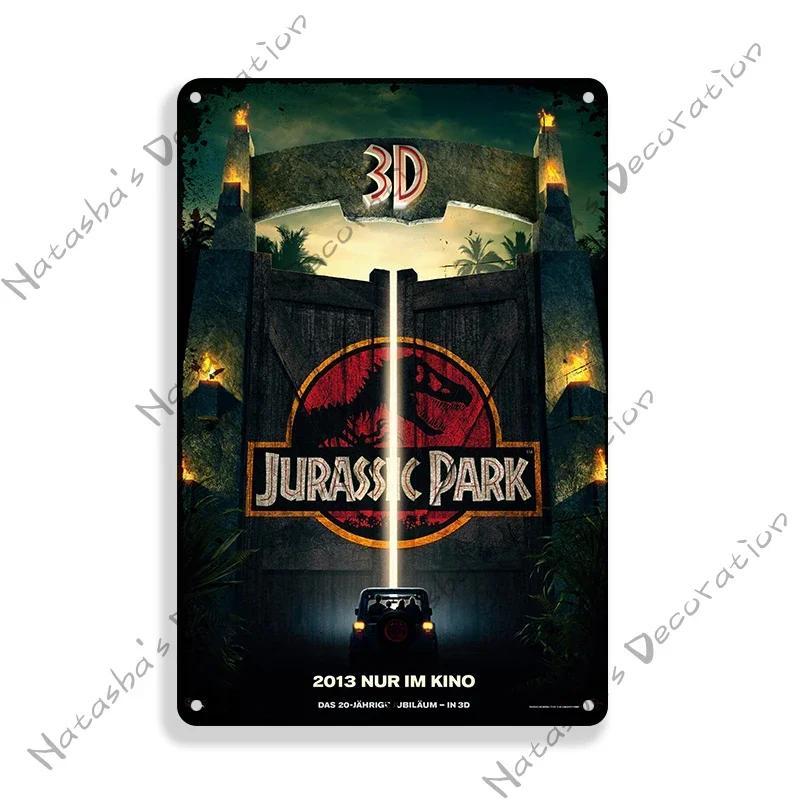 Movie Jurassic Park Metal Tin Sign E.T. Metal Signs Poster JAWS Vintage Poster Old Decorative Plate Metal Plaque Wall Plate