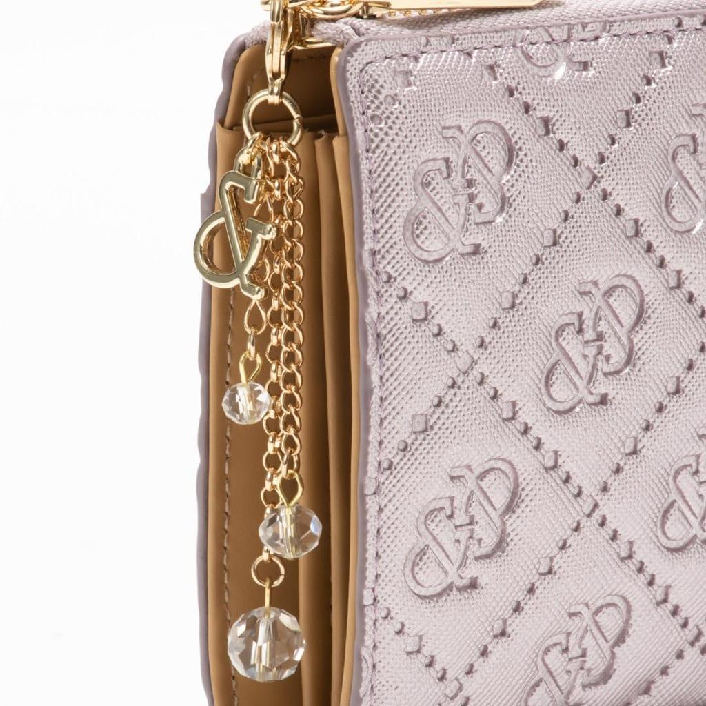 Pinky Diane Wallet Union Synthetic Leather with Original Metallic Lavender & & Charm, Color, PDLWFDT8,