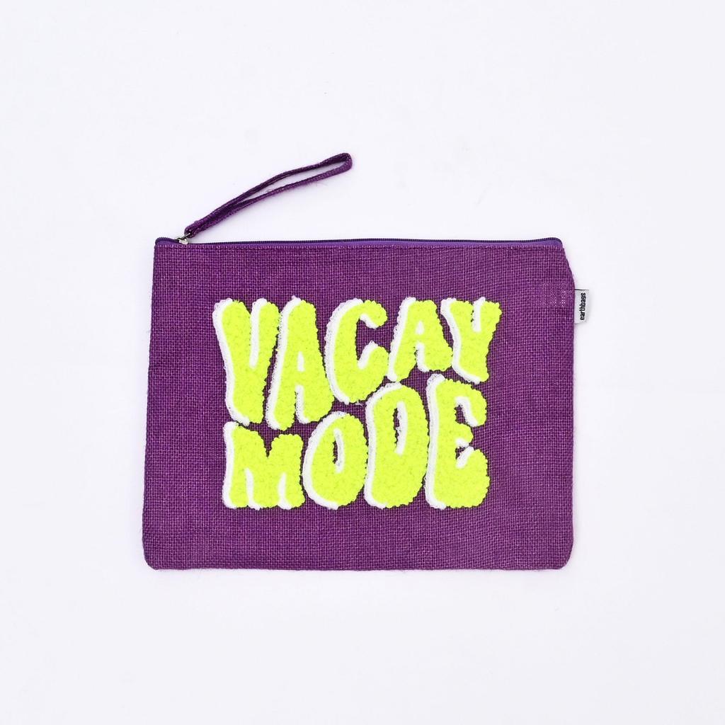 Neon Vacay Mode Beach Pouch - Chic Compact Organizer