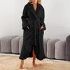 Women's Long Warm Nightgown Home Wear Solid Color Thick Bathrobe Close Fitting Pajamas