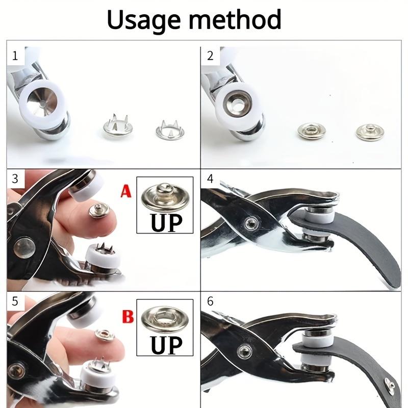 200pcs Metal Sewing Buttons And 1pc Snap Fastener Pliers Set - Easy DIY Clothes Buckle Installation