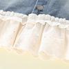 Girls' Lace Denim Vest & Wide-Leg Pants Set