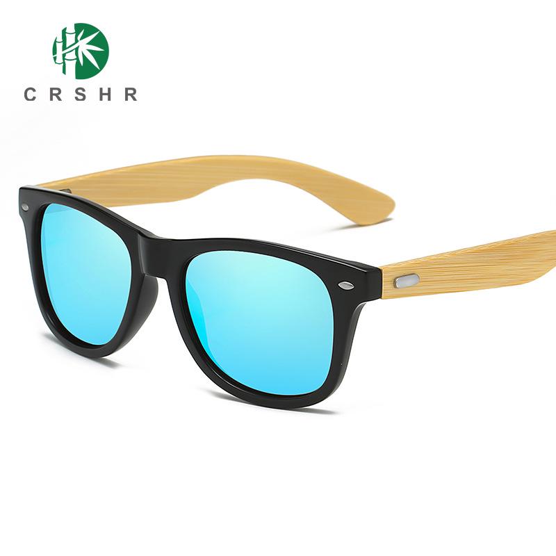 Retro Polaryzacyjne Okulary Bambusowe z Bambusowymi Zausznikami Mao - Unisex Styl Europejski i Amerykański
