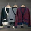 New ArriVals Open Run Women Color Block Long SleeVe V Neck oVersized Knit Cardig