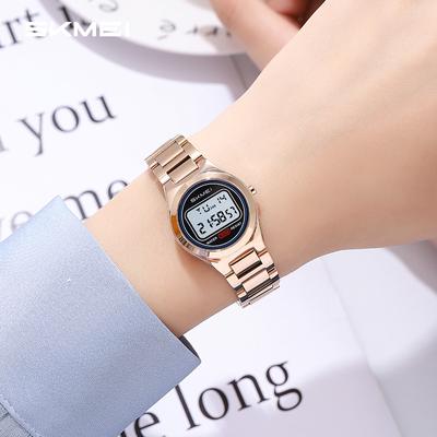 Fashion Versatile Ladies Watch Multifunctional Waterproof Luminous Electronic Watch Steel Belt Student Electronic Watch