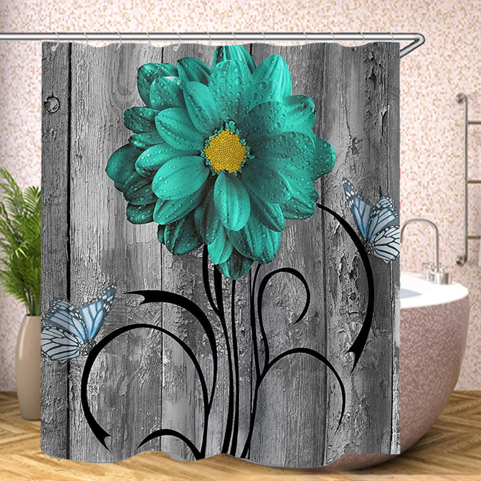 

Sunflower Flowers Red Rose Shower Curtain Bath Waterproof Curtains For Living Room Luxury Set Screen Bathroom Accessories Sets W60H190(CM)-1 Pcs