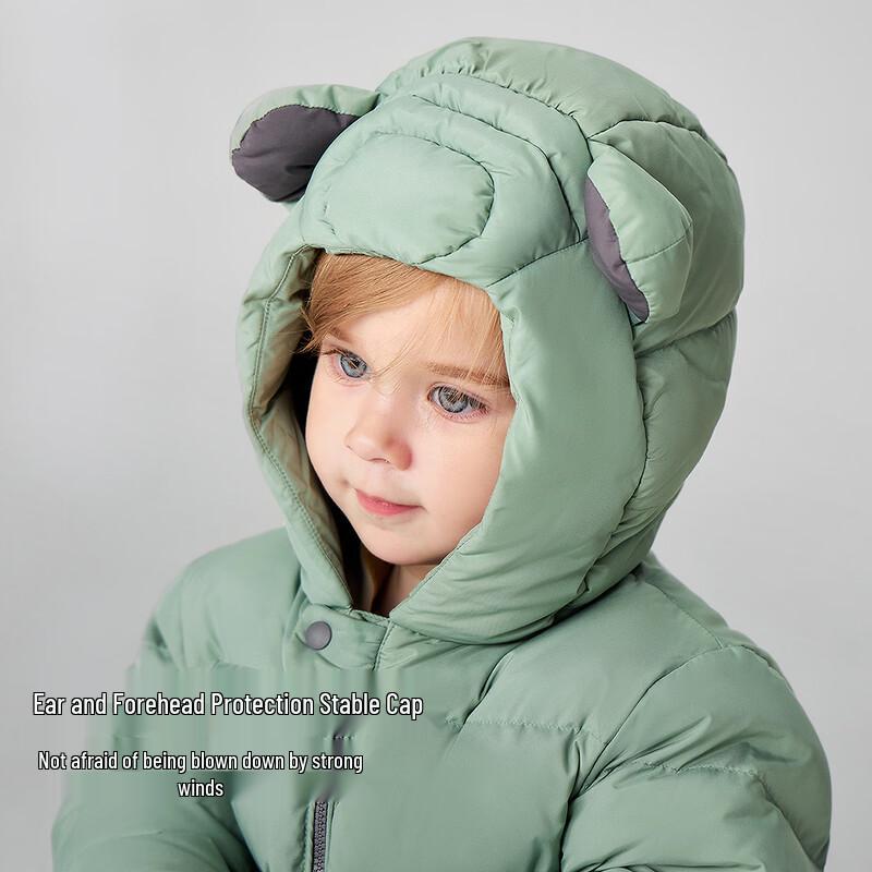 Giacca imbottita Minibala per bambini, impermeabile, con cappuccio, in piuma d'anatra