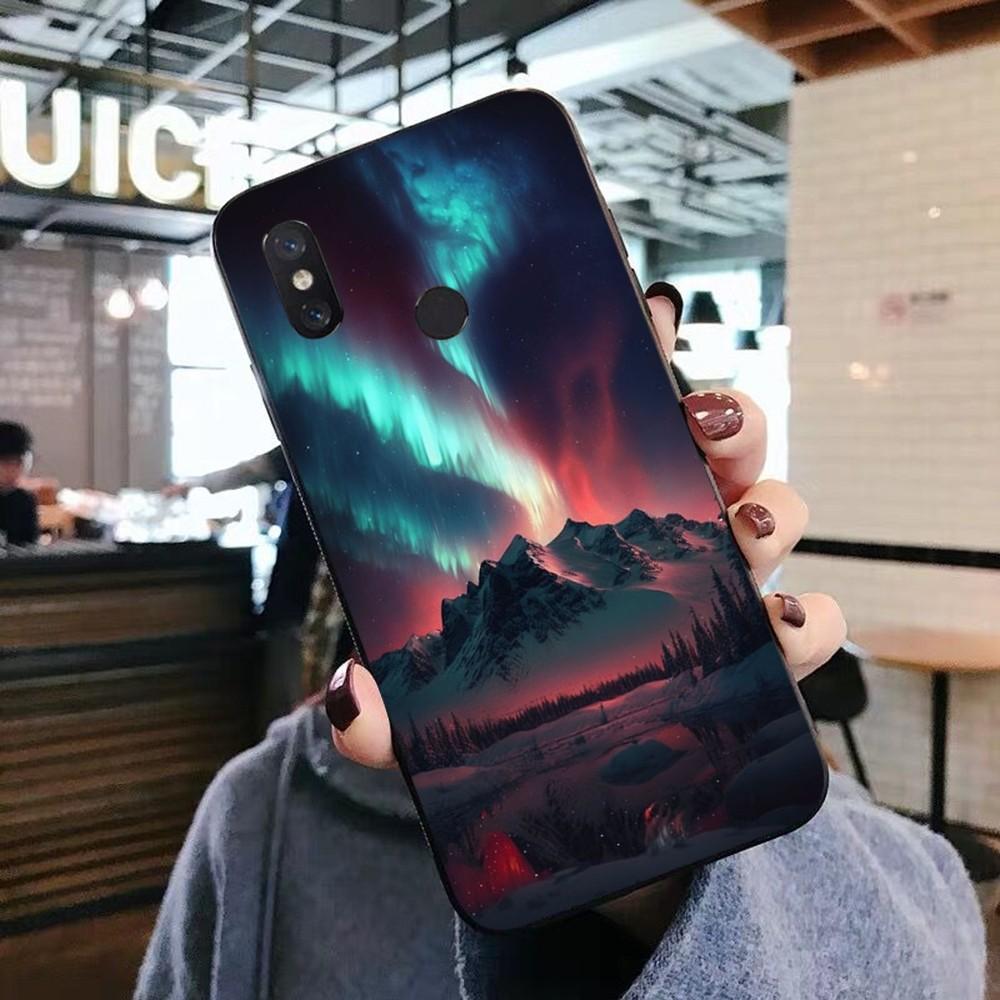 Beautiful Northern Lights Phone Case For Xiaomi Mi 5X 8 9 10 11 12 Lite Pro 10T PocoX3pro PocoM3 Note 10 Pro Lite