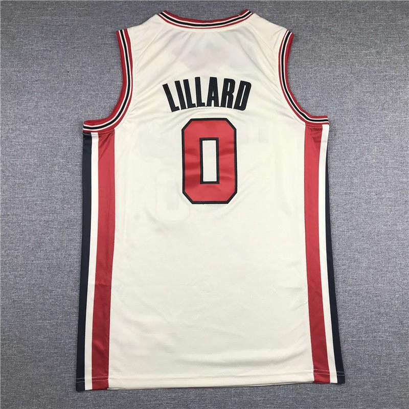 Nakışlı Portland Trail Blazers Damian Lillard 0 Basketbol Forması Erkek Kadın Nefes Alabilen Bambu Kömürü Lifi Spor Tişört