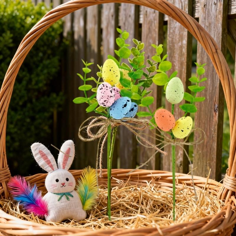 Easter Tree Branch with Colorful Eggs Flower Arrangement Twigs Picks Home Holiday Vase Ornament Spring Party Decoration