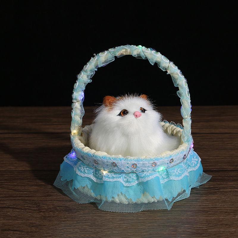 Children's Luminous Kitten Plush Doll Flower Basket - Perfect for Girl's Birthday or Christmas Gift