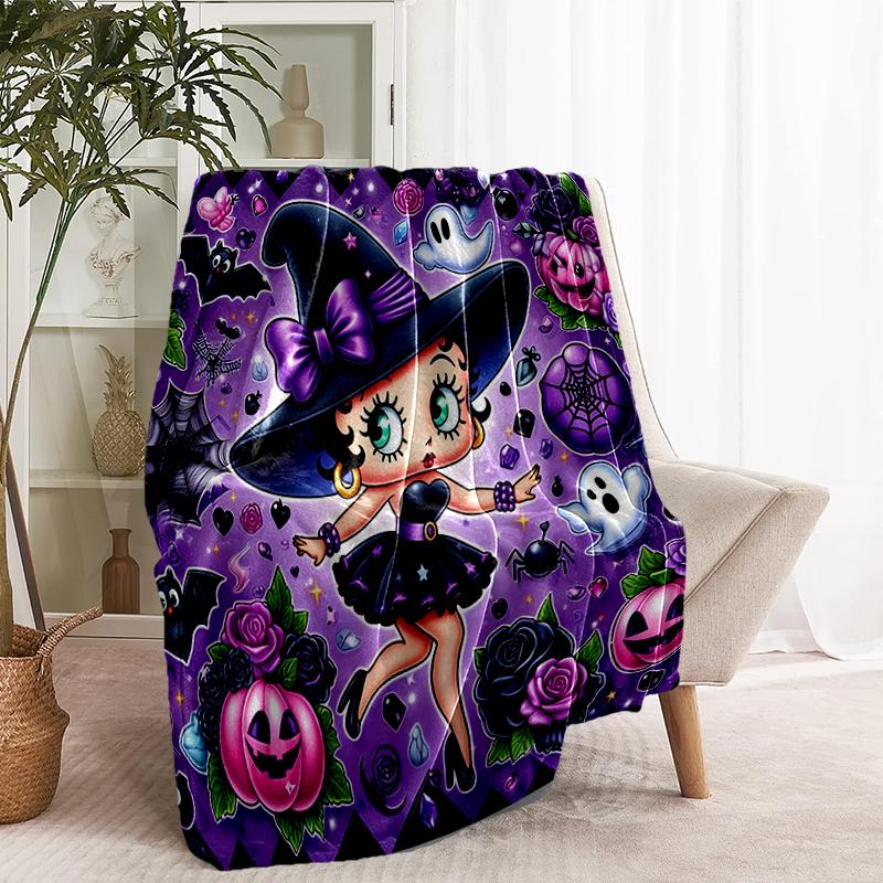 Betty Boop Print Blanket - Soft & Comfortable, for Bedroom, Travel, Sofa, Home Decoration - Birthday Christmas Gift for Friend