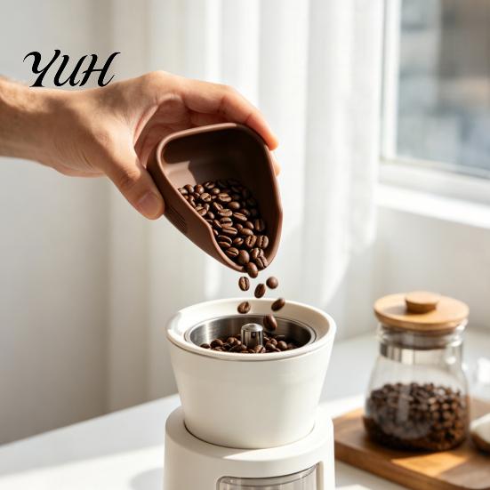 Kitchen Measuring Tool Silicone Coffee Bean Dosing Tray, Flexible Container with Bevel Easy Non Stick Pouring Design, Non-stick Anti-static for Beans