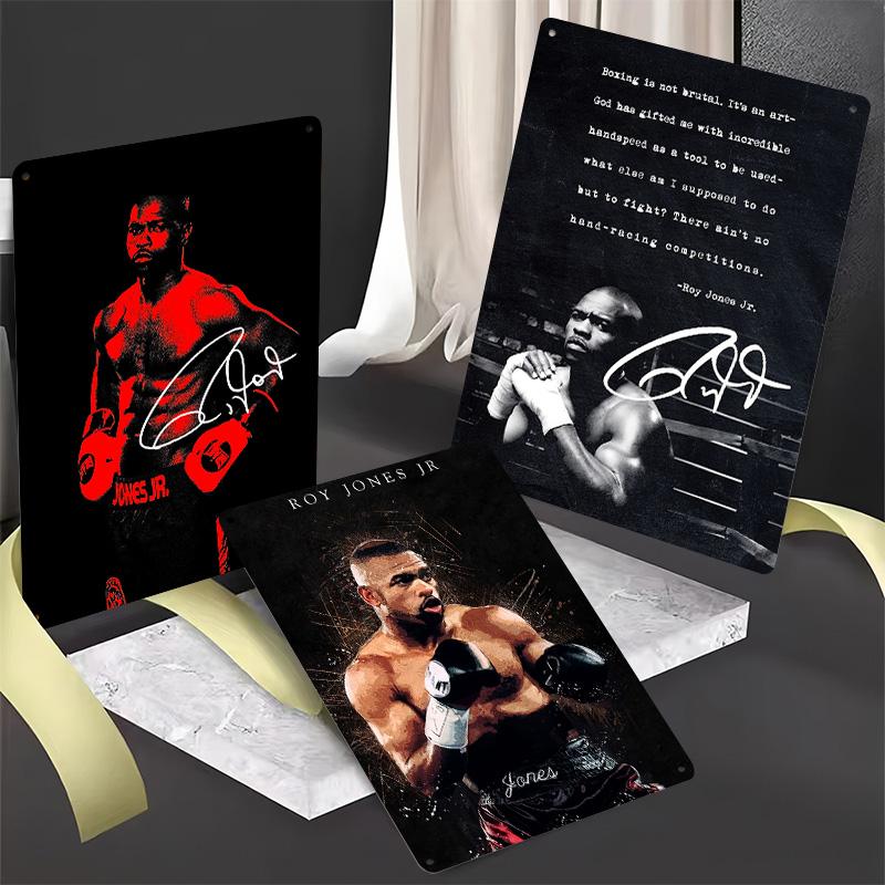Roy Jones Jr Boxer Metal Posters Custom Vintage Metal Signs Wall Art Retro Tin Plaque for Man Cave Decoration Bedroom Desk Decor