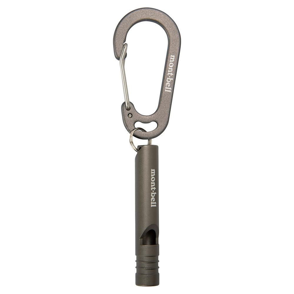 Montbell Aluminum Whistle Aluminum Carabiner Dark Gray S, Alloy, Type, (GM)