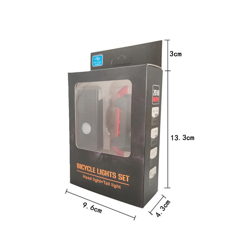 USB Rechargeable Bicycle Light Set: Super Bright Front and Rear Lights for Night Riding and Outdoor Cycling.