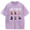 Cats Funny Cat Tricks Graphic T Shirts High Quality Adult Clothes Retro Washed Tops Tees Memorial Day