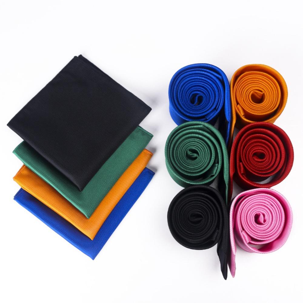 

Soft Shirt Necktie Adjustable Pocket Squares Retro Men Tie Set Boys сірий