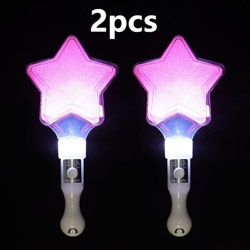 2pcs Heart Star Lightstick Glow Light Rods Concert Luminous Stick Flash Sticks Wedding Party Atmosphere Props