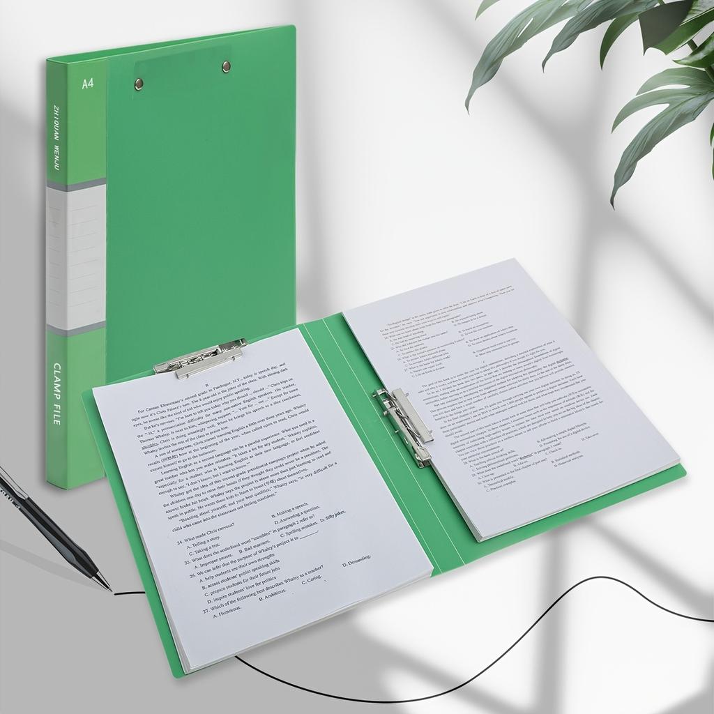 1pcs Colorful A4 Document Folders - Dual Clip Office Organizer for Contracts, Sheet Music, Certificates & Portfolio Storage