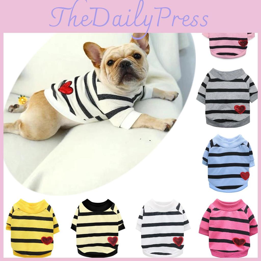 Drooling Dog Lightweight Small Dog Clothes For French Bulldogs And Pugs Casual Style T-shirt For Spring And Summer