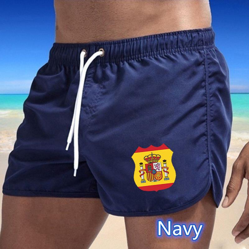 2025 Summer New Men's Quick-Drying Swim Trunks Sports Pants Swimwear Beach Shorts Jogging Shorts Spanish Elemental Printing