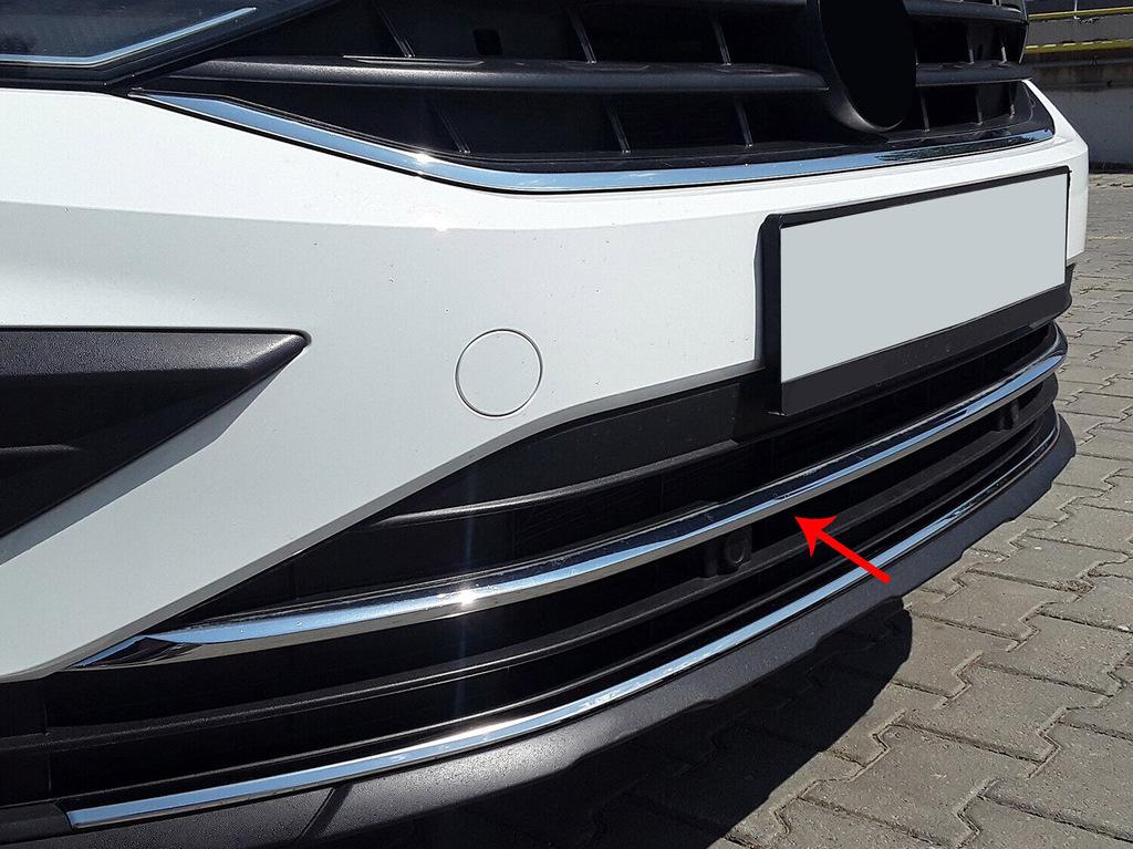 

Накладка на передний бампер 2020-2024 (нерж) для Volkswagen Tiguan