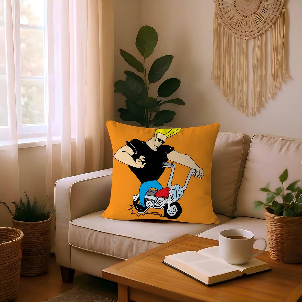 Cartoon J-Johnny Bravo Cushion Cover Inches Farmhouse Decor Home Throw Pillow Covers For Couch Decorations