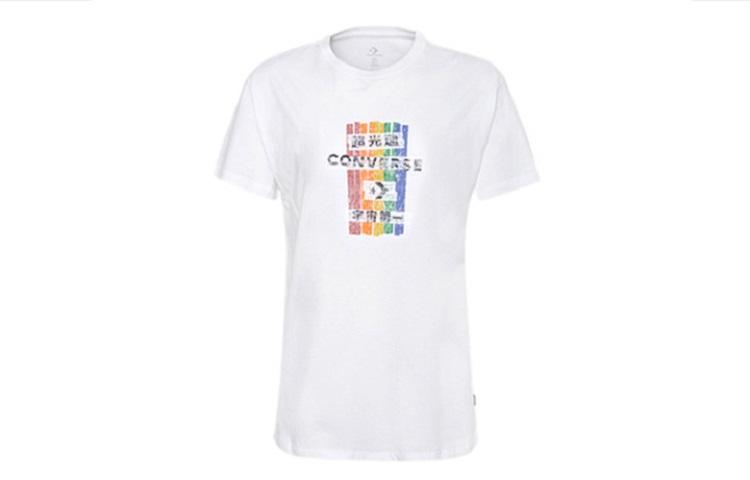Converse T Shirts Women s White Crew Neck Moderate 10018492-A01 M