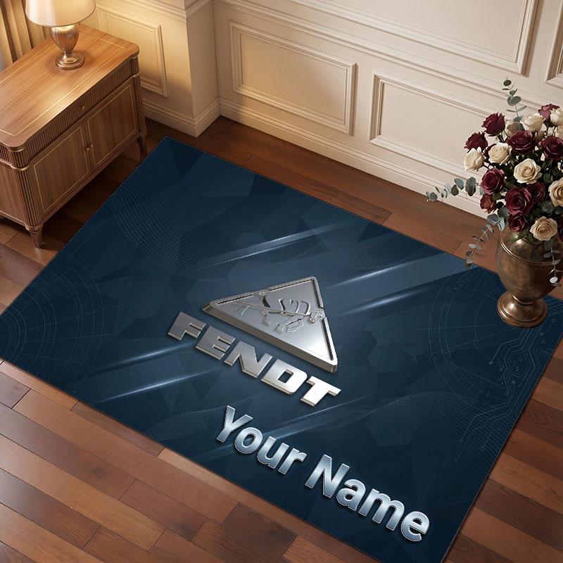 Tappeto in Cristallo Vellutato Personalizzato Fendt, Tappeto Morbido Antiscivolo con Testo Nome Personalizzato per Soggiorno Camera da Letto