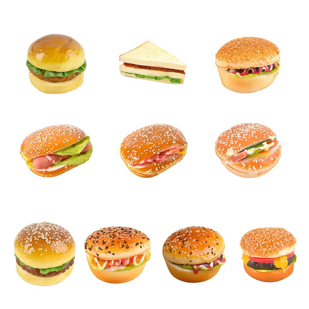 Imitation Hamburger Bread Models Artificial Food Bread Model PU Texture Perfect for Home Decor and Party Displaying