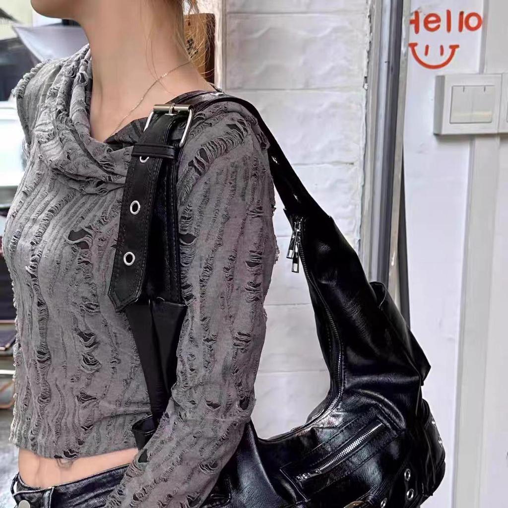 2024 Women's High-Quality Y2K Biker Crossbody Bag - Large Capacity Niche Design