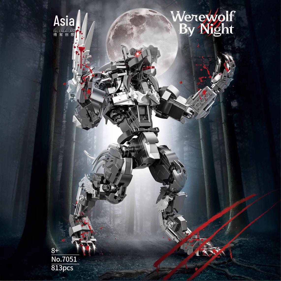 

Midnight Werewolf Mecha Model: High-Difficulty Halloween Building Block Set
