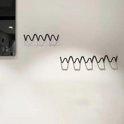 Wavy Shape Metal Wall Hook Waterproof Wall Mounted Sundries Storage Holder Creative Minimalist Key Hook Rack Housewarming Gift