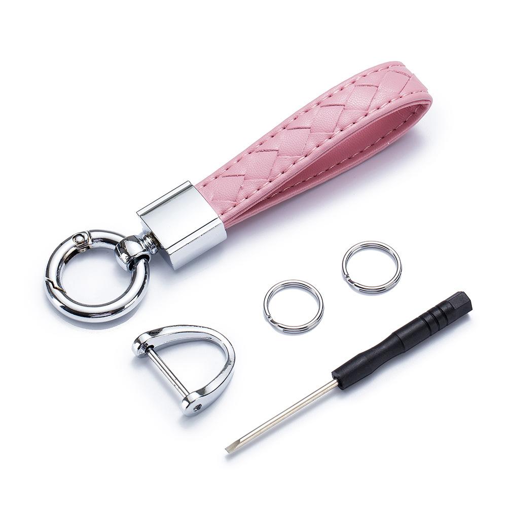 Creative car key Smart key case Alloy car Metal black braided keychain Pendant Universal