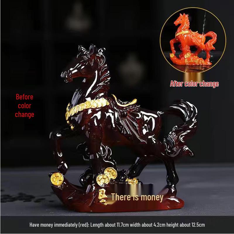 Luxury Resin Pixiu Tea Pet: Color-Changing Wealth-Attracting Ornament for Tea Sets.