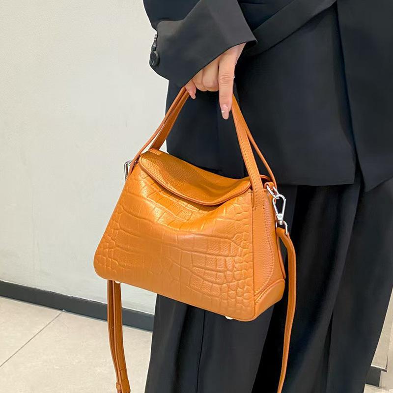 First Layer Cowhide New Handbag Casual Versatile Genuine Leather Women's Bag Single Shoulder Crossbody Bag