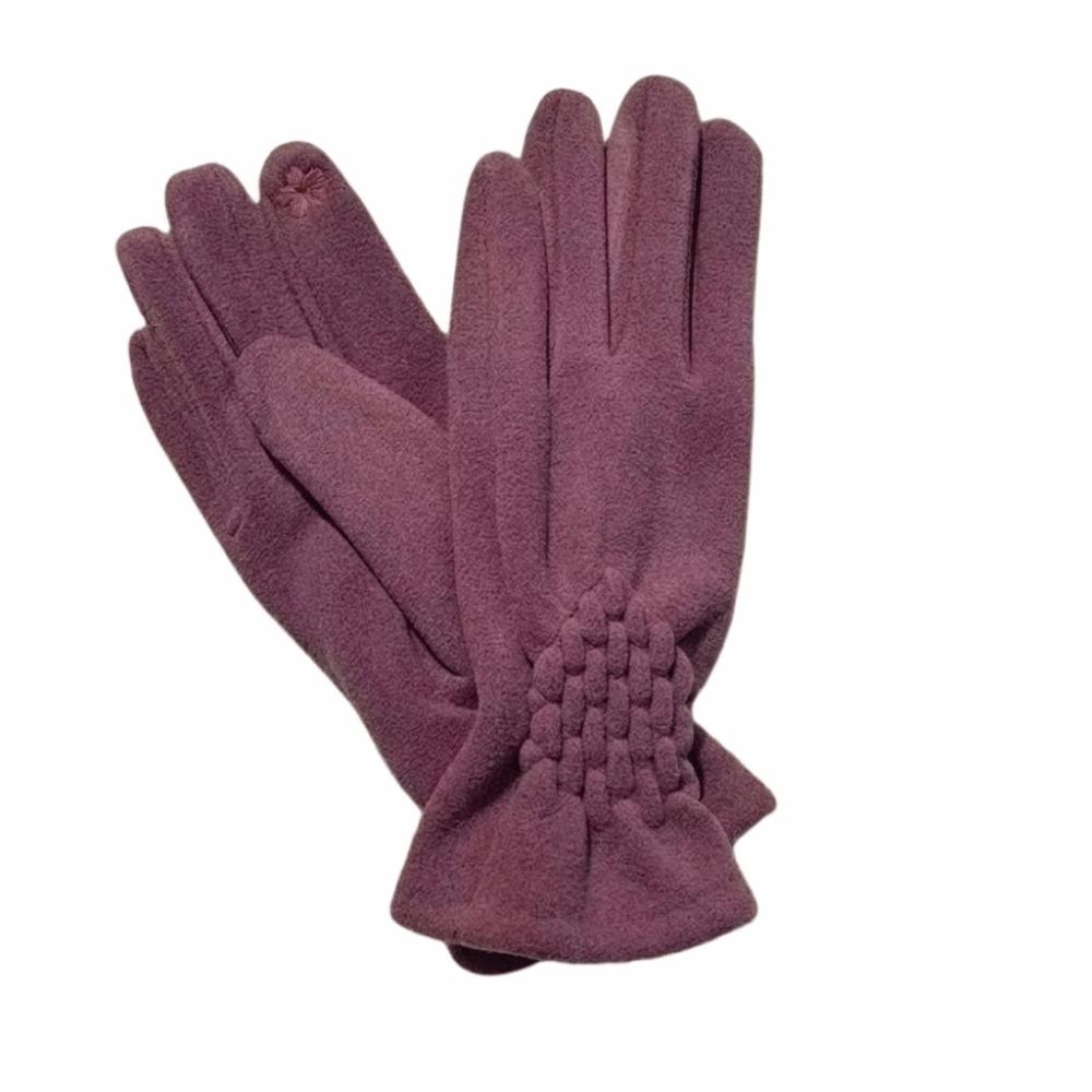 Solid Color Gloves Thickened Winter Mittens Temperament Suede Velvet Gloves Women