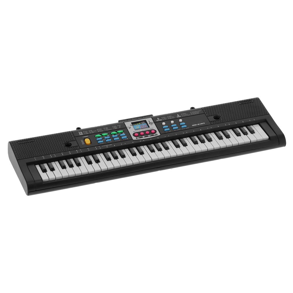 61Key Mini Electric Piano Black MultiFunctional Studio Toy with Microphone for Beginner